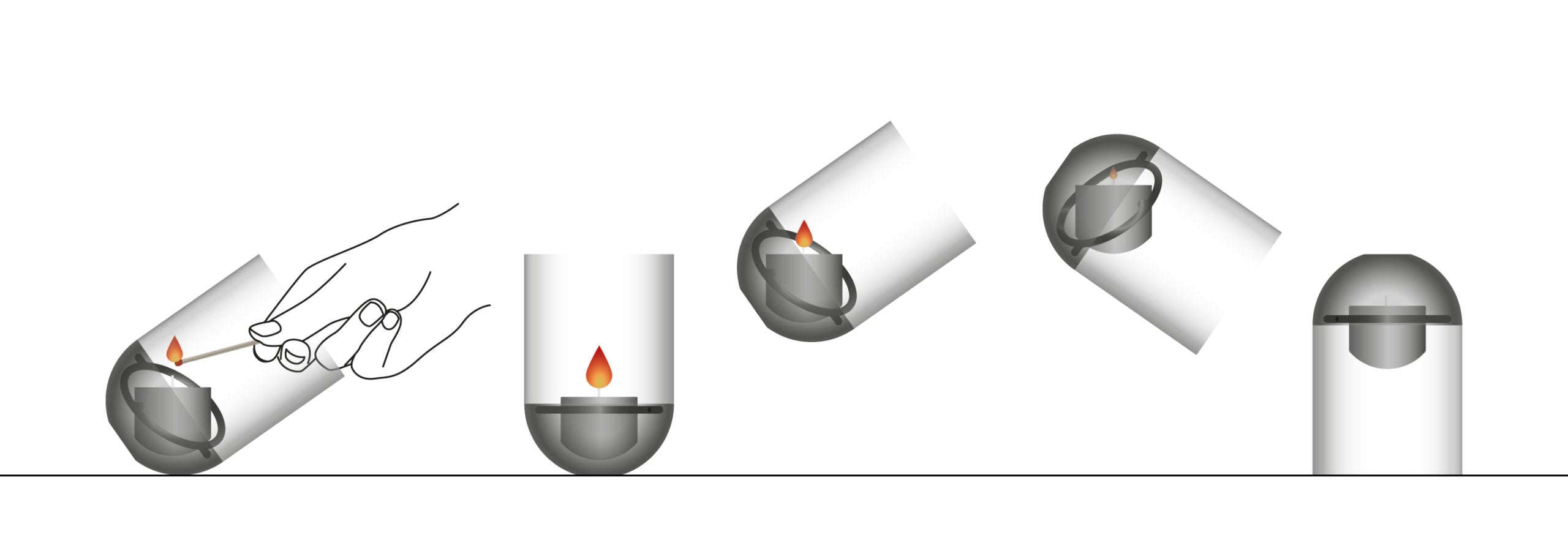 GRAVITY CANDLE schwarz