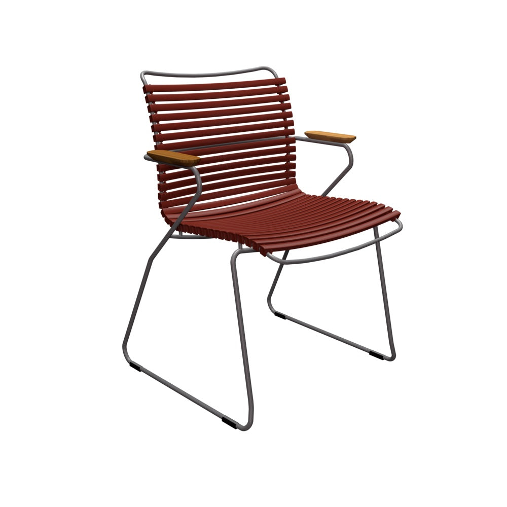 CLICK Sessel paprika mit Bambus Armlehne