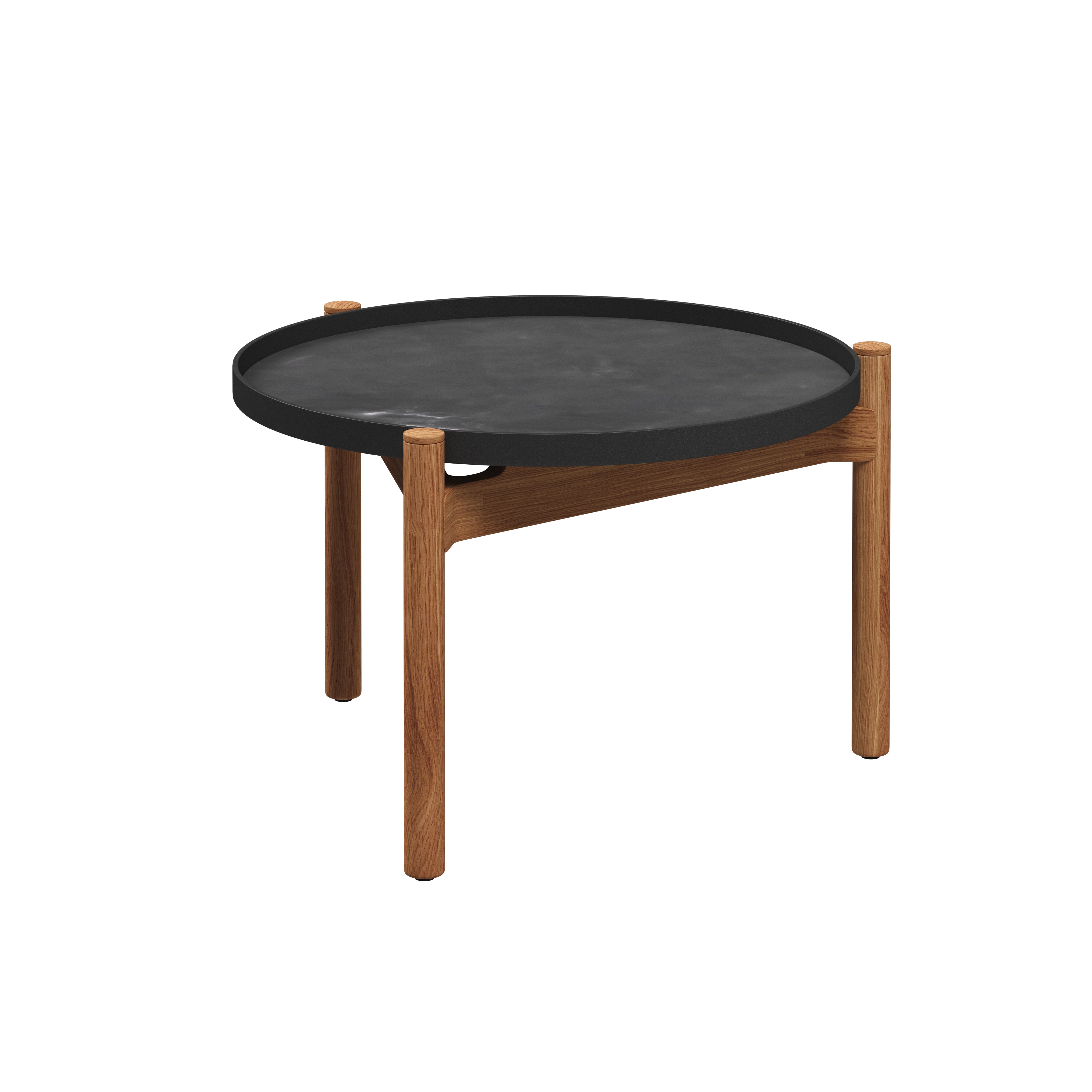 SEPAL Beistelltisch Ø 64 cm Teak/Ceramic nero