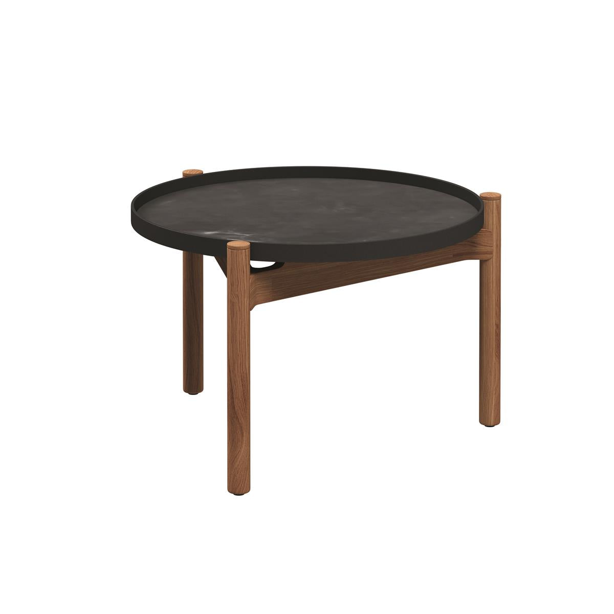 SEPAL Beistelltisch Ø 64 cm Teak/Ceramic nero