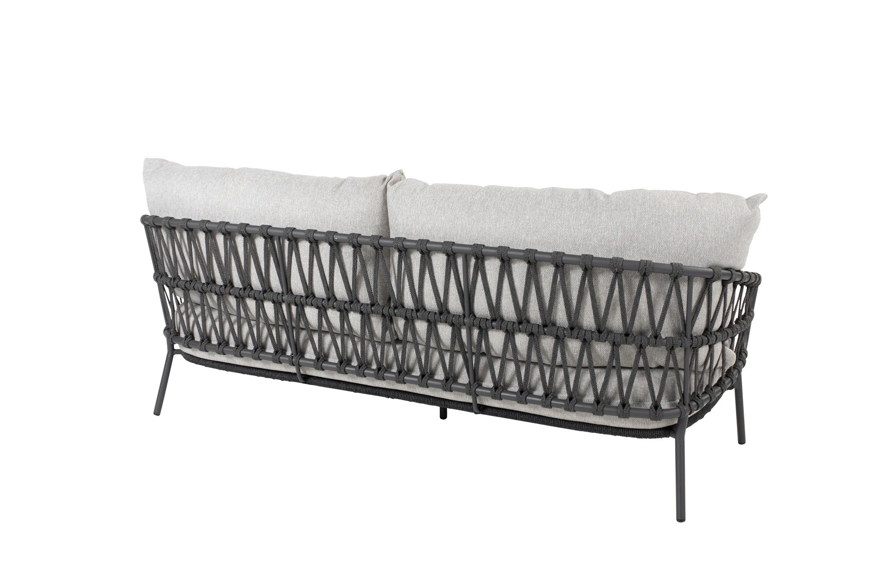 Sumba Living 3er Sofa Geflecht anthrazit inkl. Sitzkissen