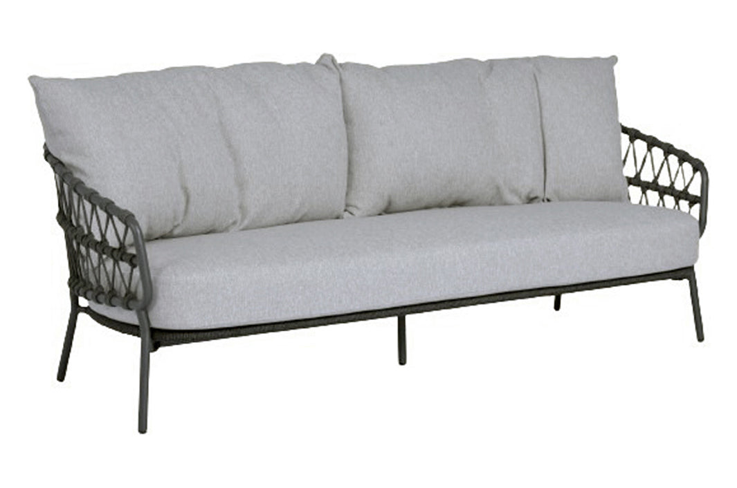 Sumba Living 3er Sofa Geflecht anthrazit inkl. Sitzkissen