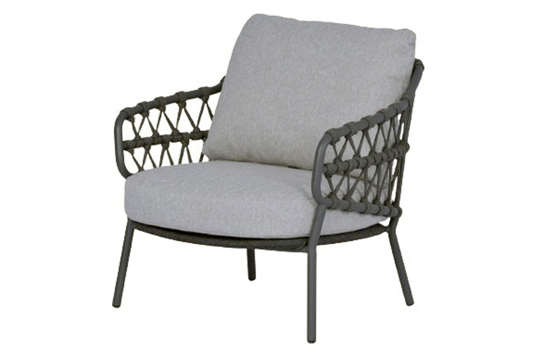 Sumba Low Dining Sessel Geflecht anthrazit inkl. Sitzkissen