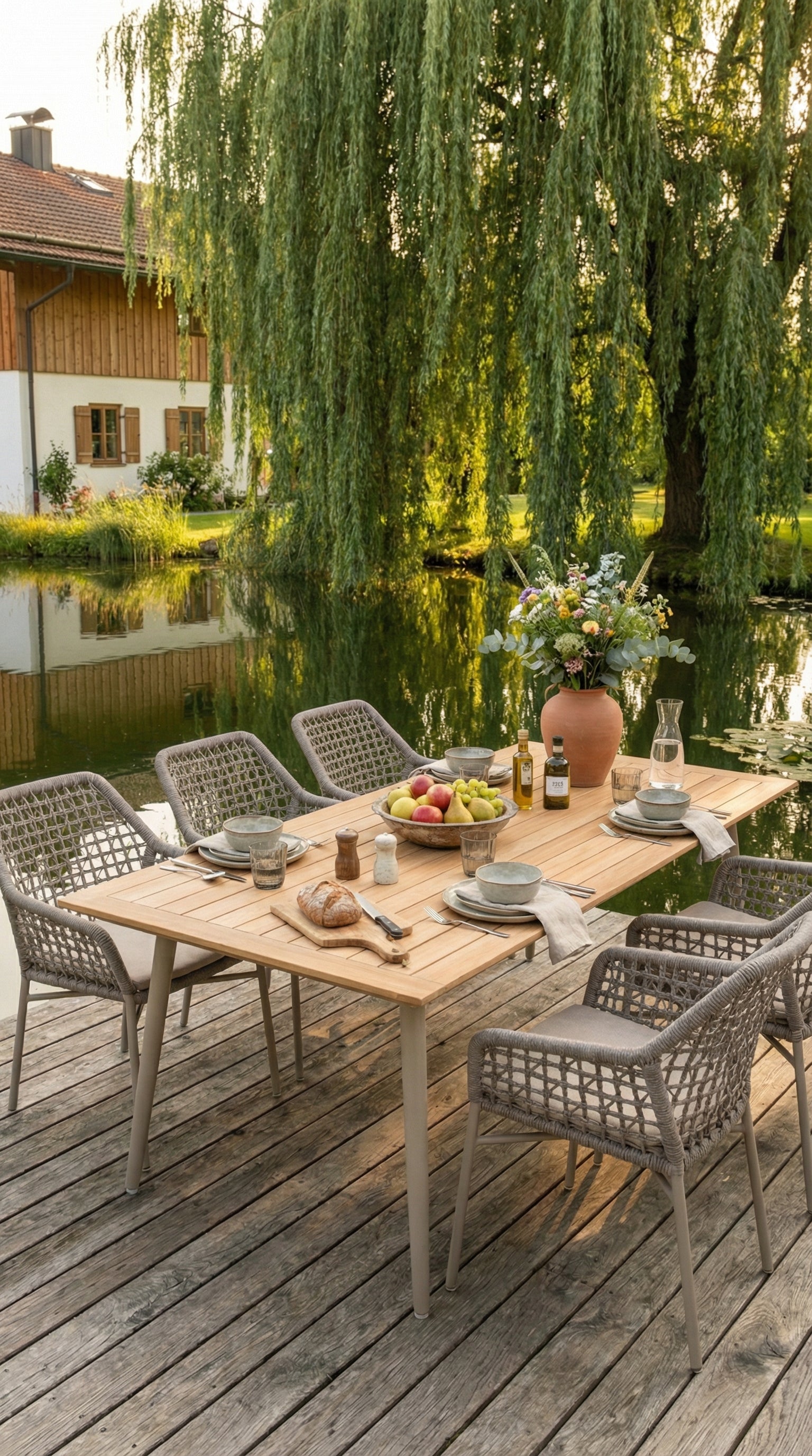 Faro ROPE Stapelsessel, Alu beige, Rope Honey