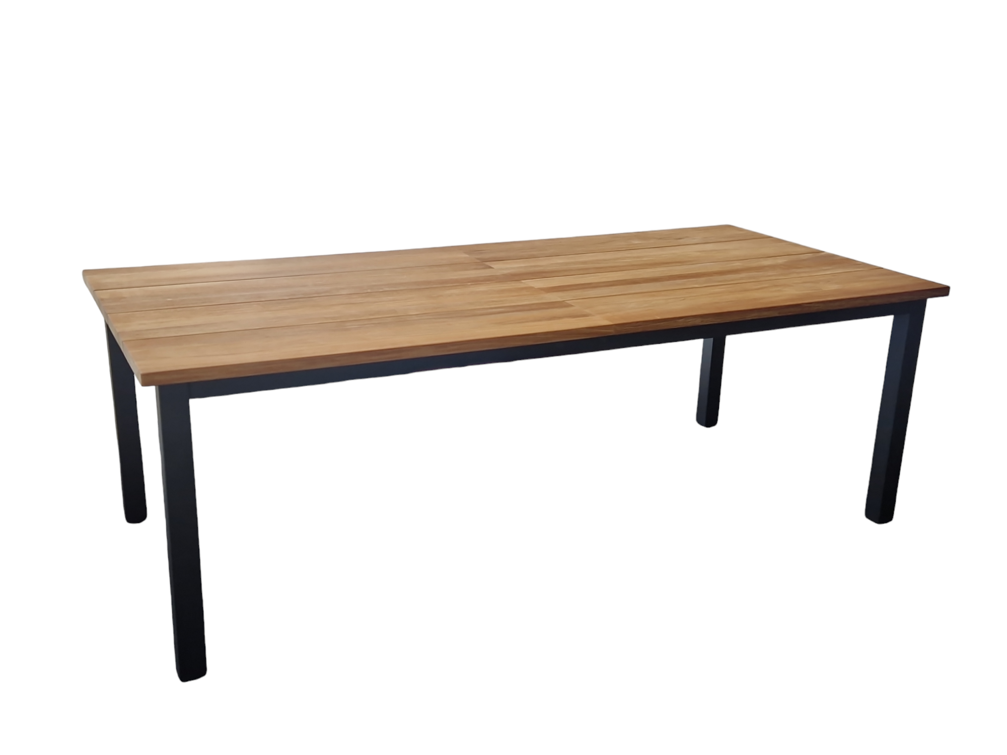 MATERA Ausziehtisch Teakholzbohlen mit Untergestell Edelstahl anthrazit