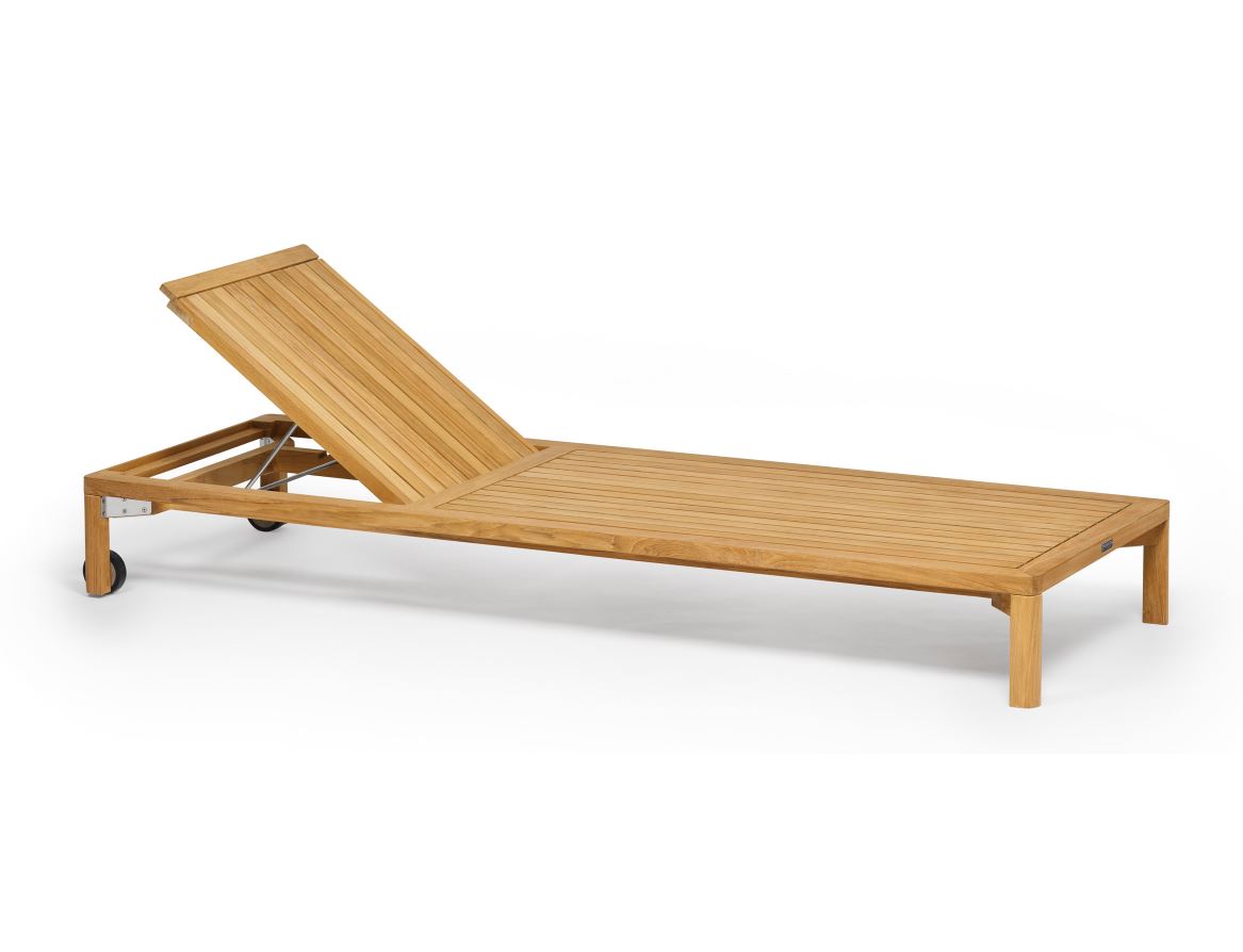 NEW HAMPTON Sonnenliege, Teakholz mit Rollen