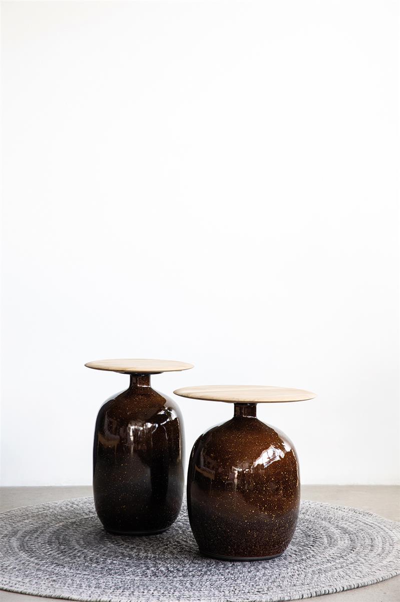 BLOW Beistelltisch Ø 36 cm Höhe 52 cm Clay natural