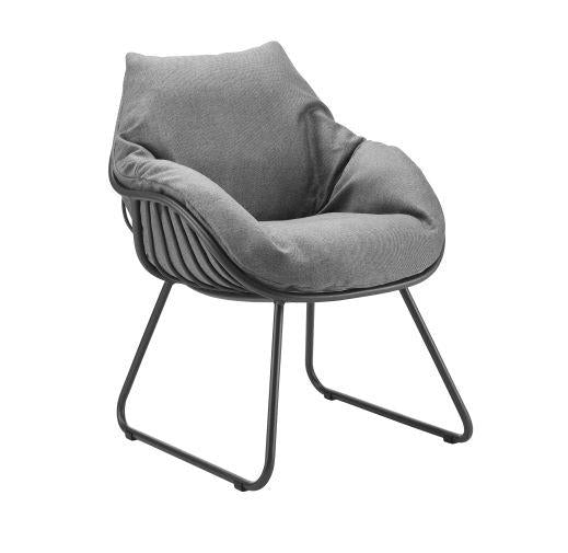 CHILL Dining Sessel Alu anthrazit / inkl. Polster Calcutta white grey