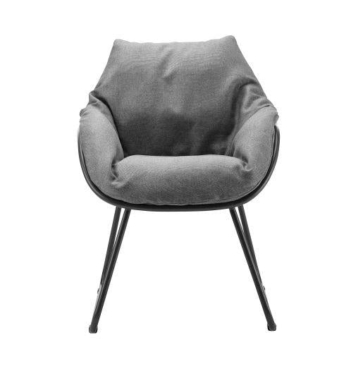 CHILL Dining Sessel Alu anthrazit / inkl. Polster Calcutta white grey