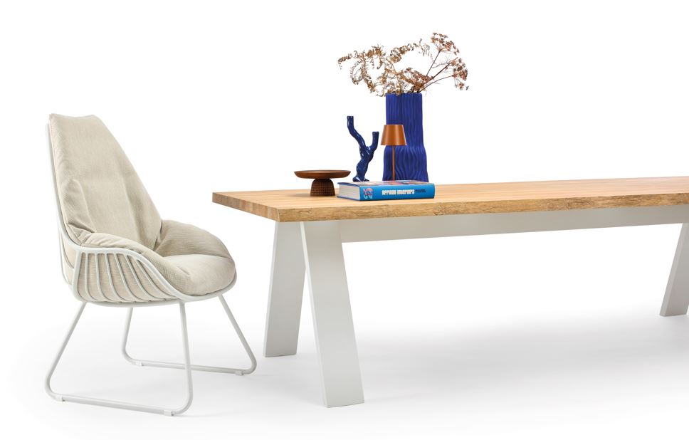 CHILL Lounge Sessel Alu white / inkl. Polster Cloud cream