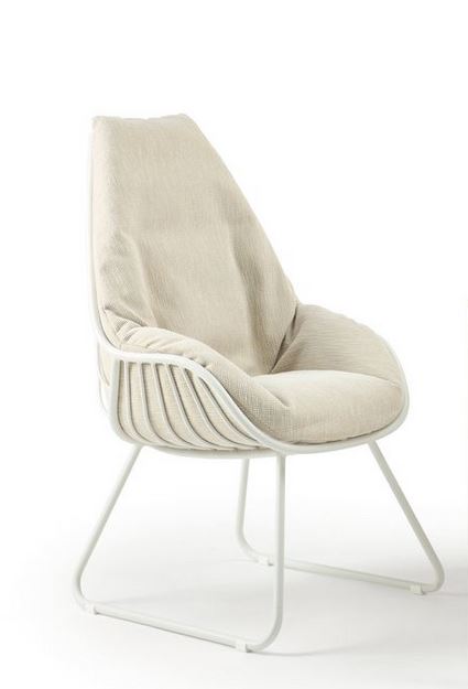 CHILL Lounge Sessel Alu white / inkl. Polster Cloud cream
