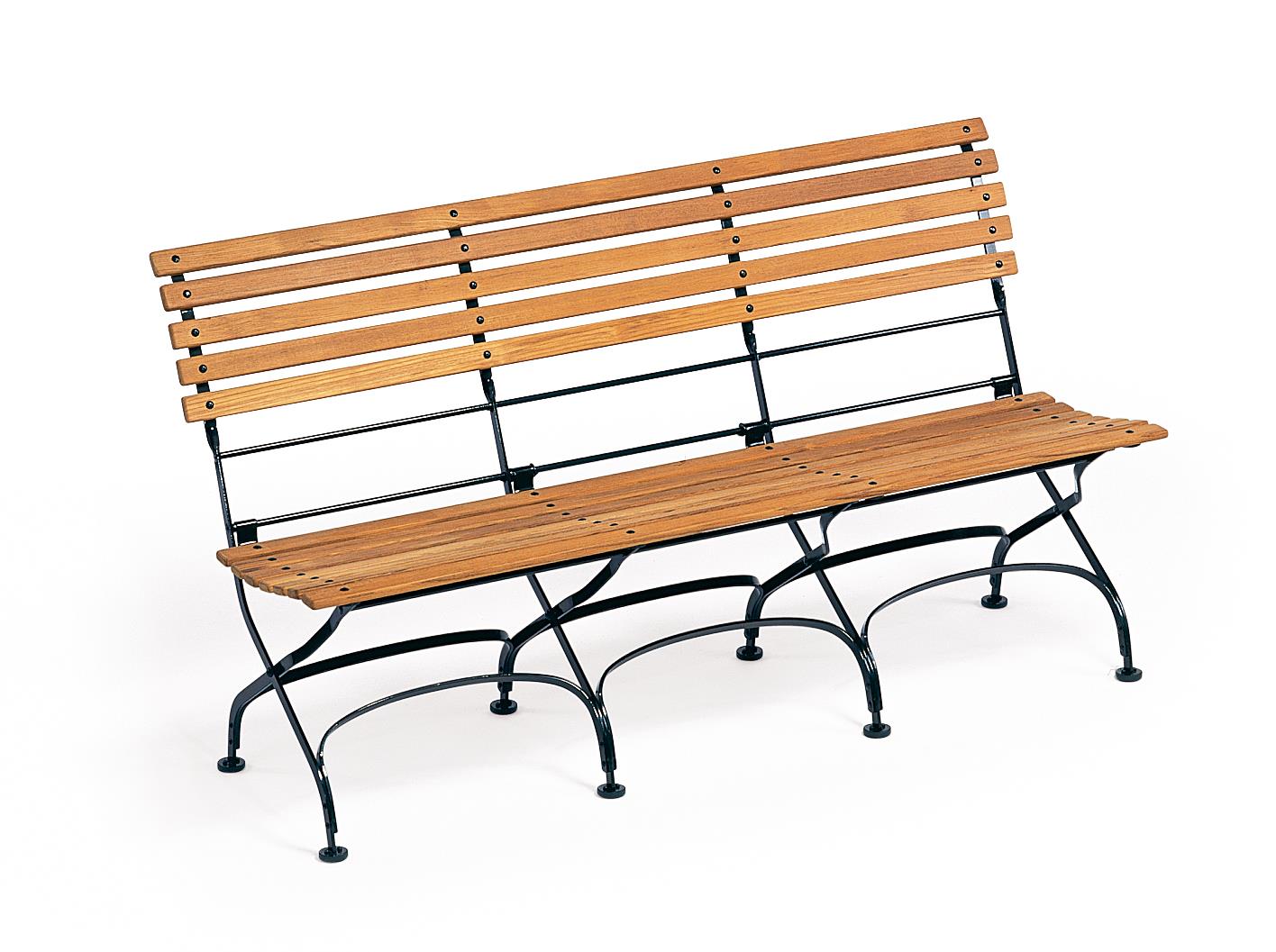 CLASSIC 3-Sitzer Bank, Eisen graphitgrau, ohne Armlehne gerade Latttung