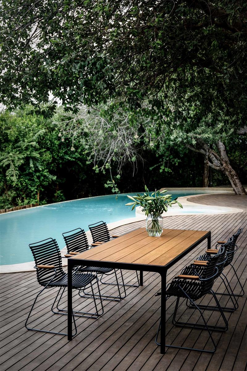 CLICK Sessel black mit Bambus Armlehne