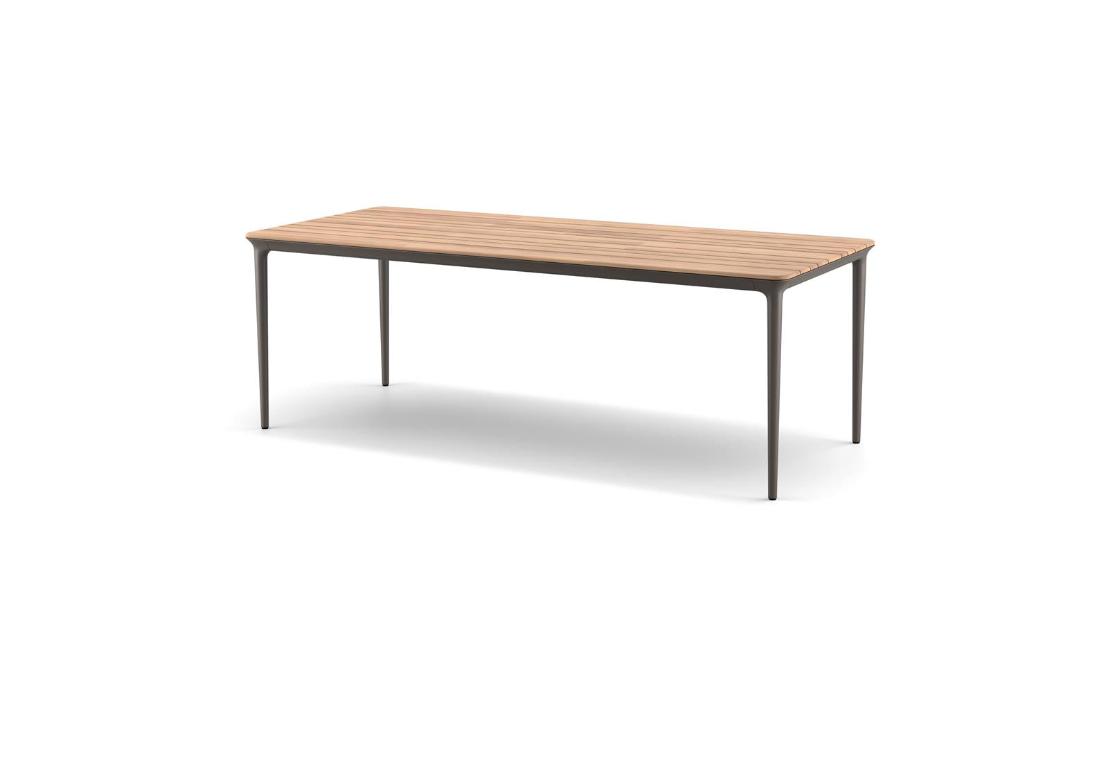 BELLMONDE Esstisch 220 x 95 cm Gestell black pepper mit Tischplatte Teak