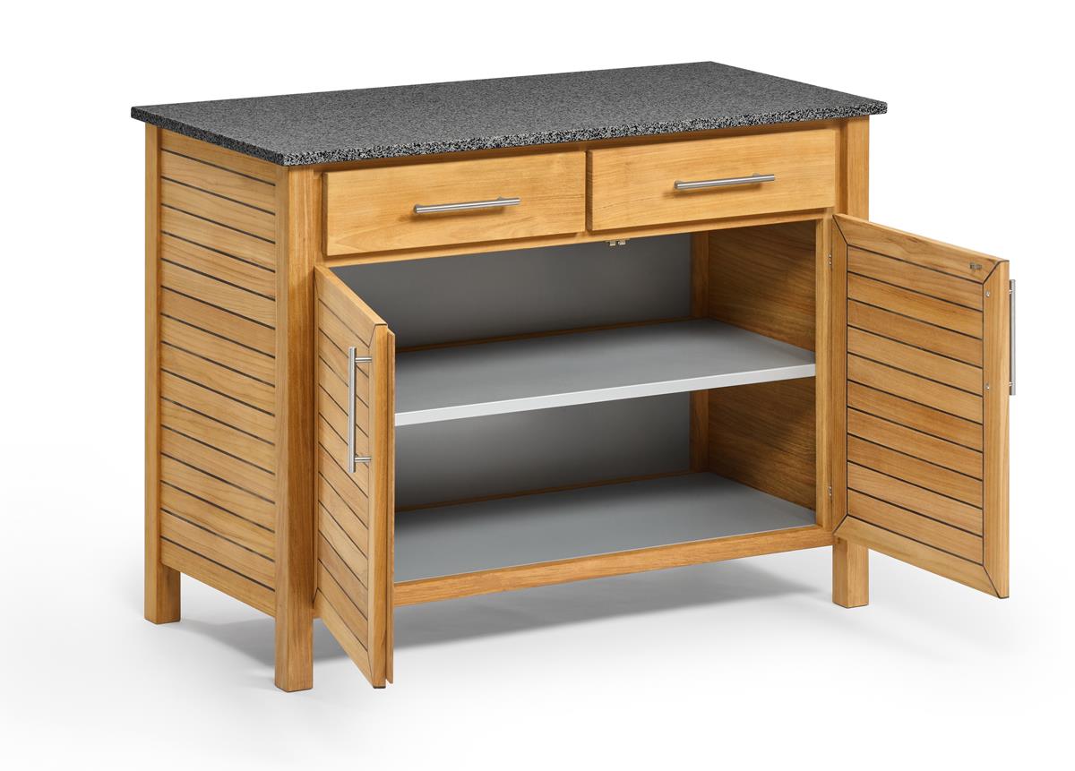 DECK 2er Element, 2 Türen, Granitplatte dunkelgrau