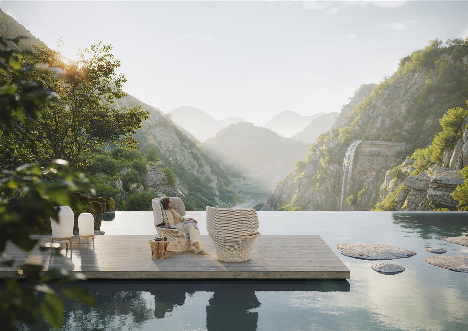 SEASHELL GRAND Hochlehner oasis inkl Kissen Muse grafite