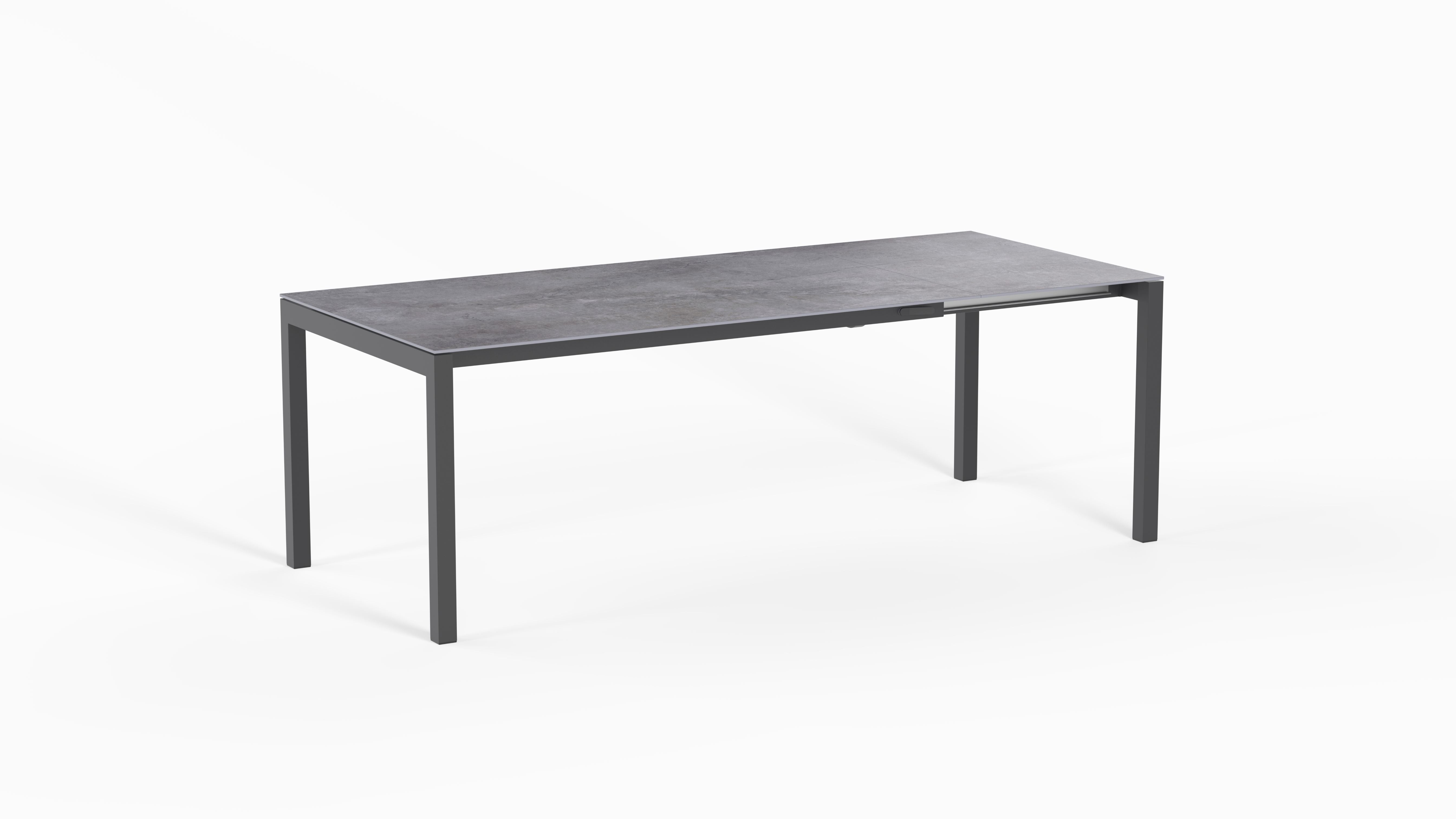 Fantale Tisch 160/220x95 Gestell Alu anthrazit mit Dekton Platte Soke