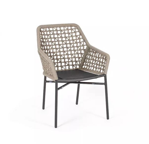 Faro ROPE Stapelsessel, Alu anthrazit, Rope Honey