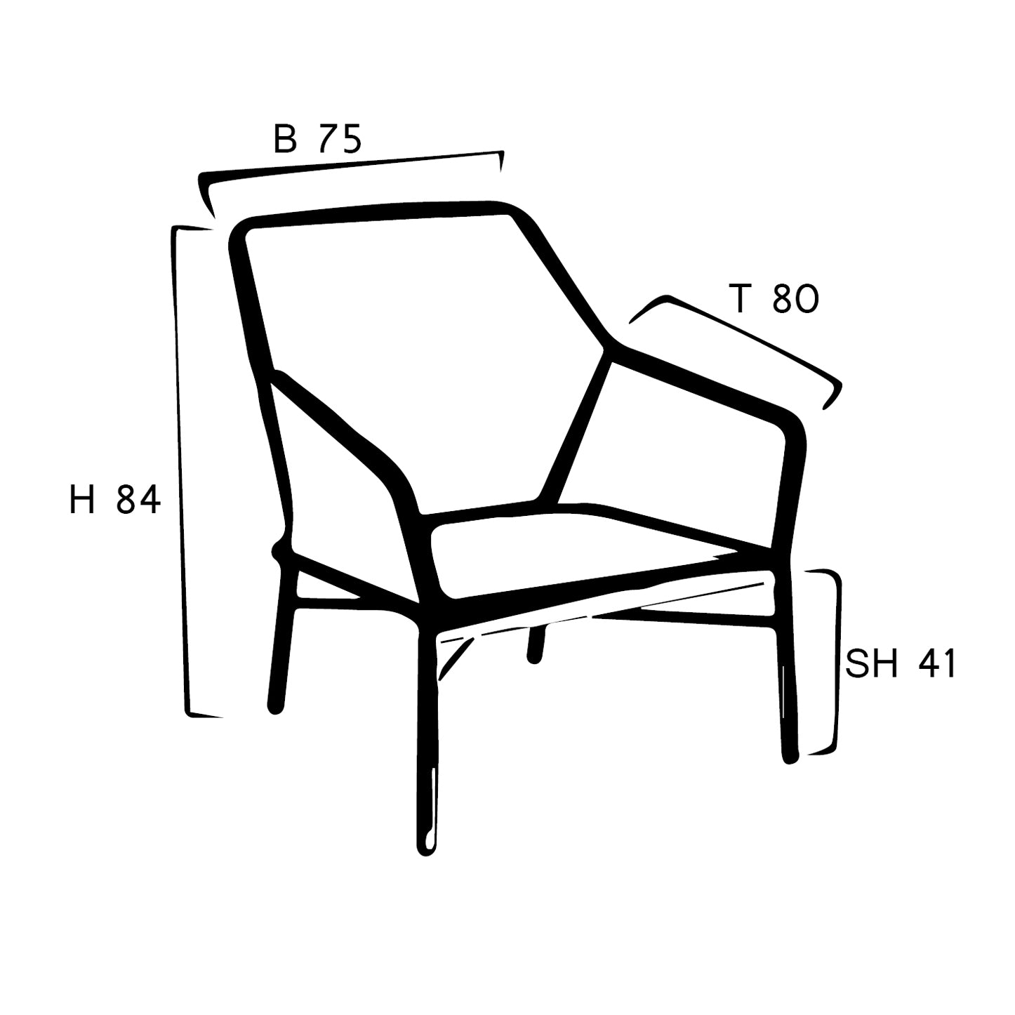 Faro ROPE Lounge Sessel, Alu anthrazit, Rope honey