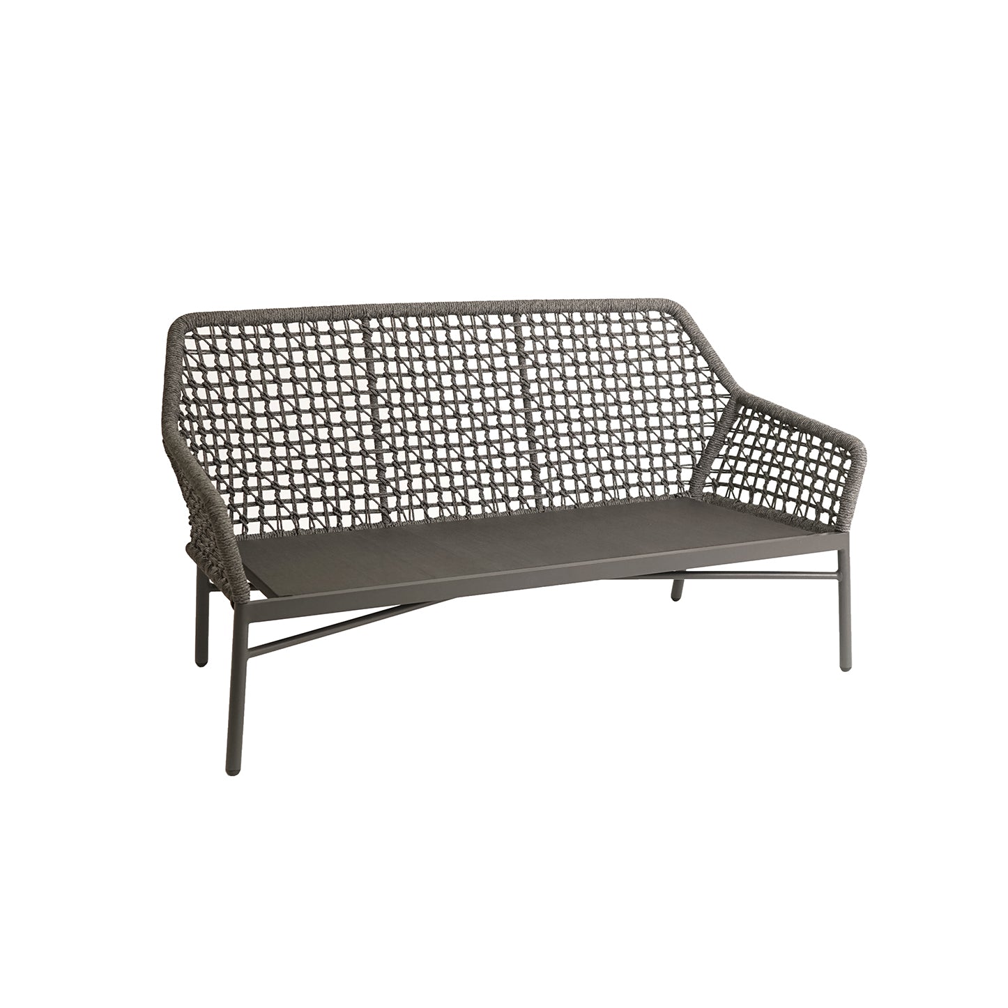 Faro ROPE Lounge 2er Sofa, Alu anthrazit Rope honey