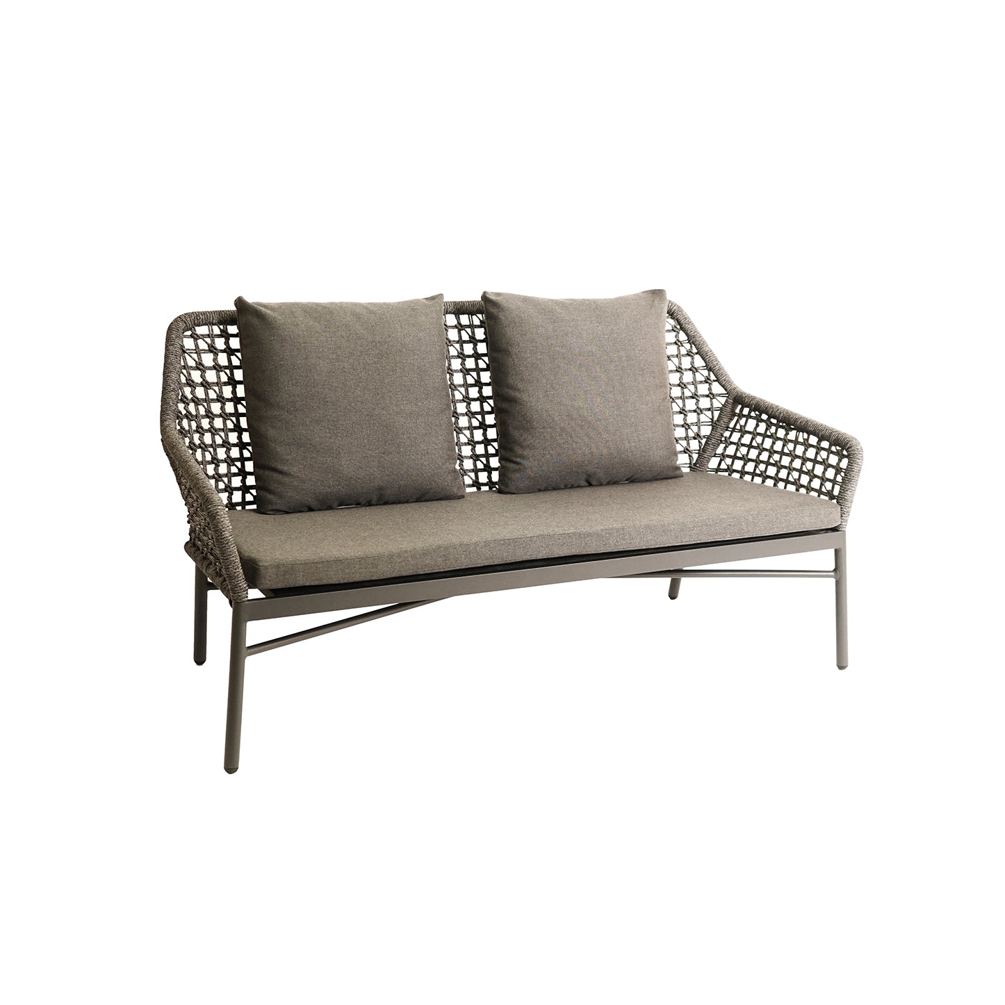 Faro ROPE Lounge 2er Sofa, Alu anthrazit Rope honey