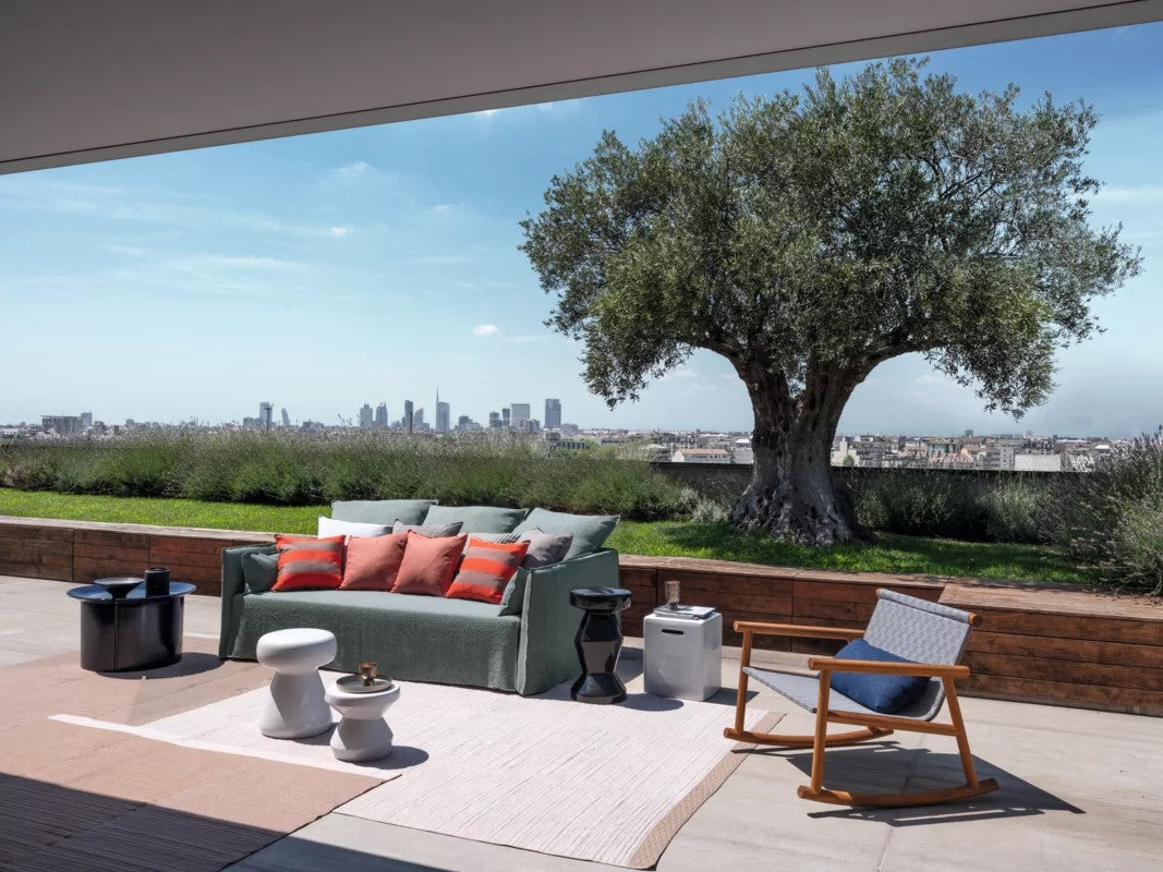 INOUT Beistelltisch Höhe 30 Beton - weiß