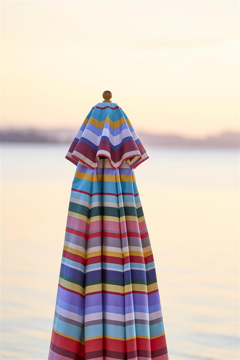 Klassiker Schirm 250 cm mit Flaschenzug und Knick, Bezug Acryl multicolor