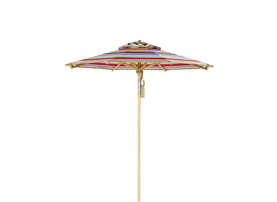 Klassiker Schirm 250 cm mit Flaschenzug und Knick, Bezug Acryl multicolor