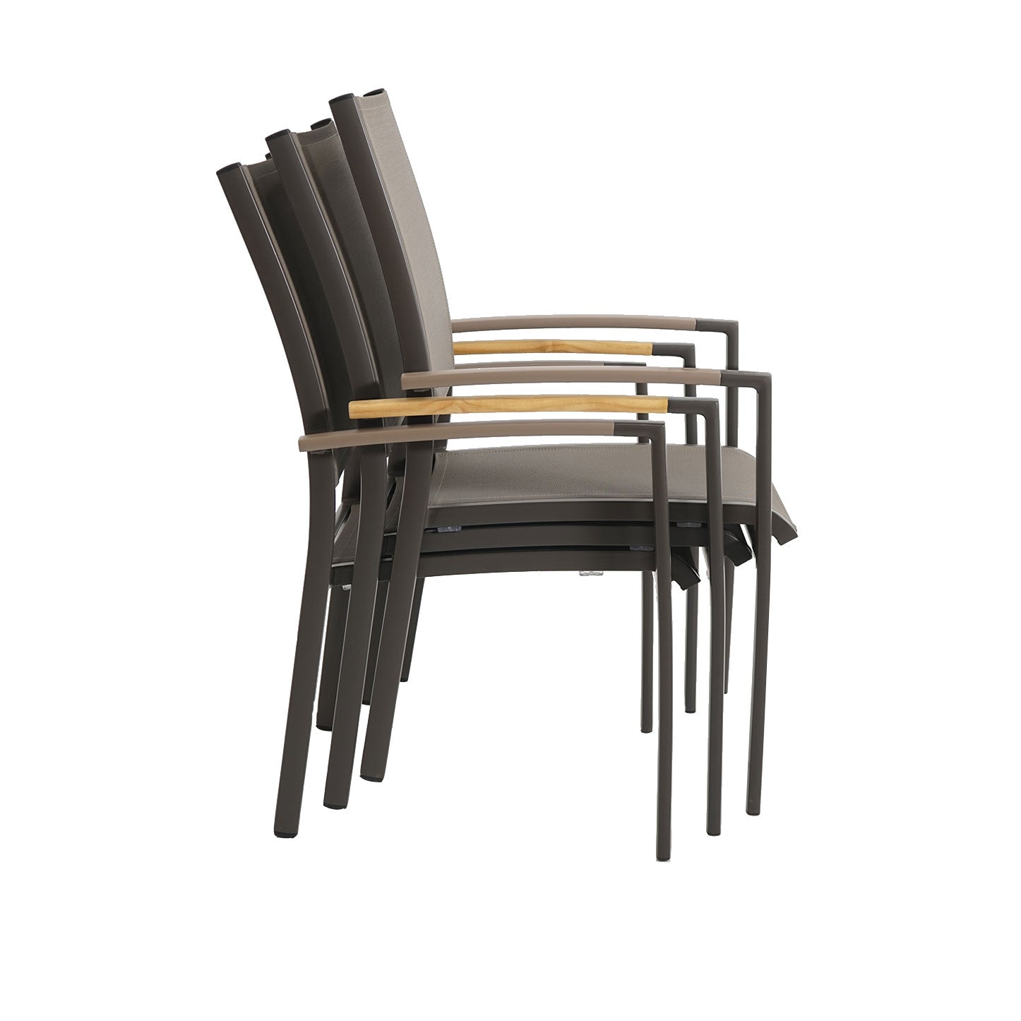 Kreta Comf. Highback Teak-AL Alu taupe/Baty quarz