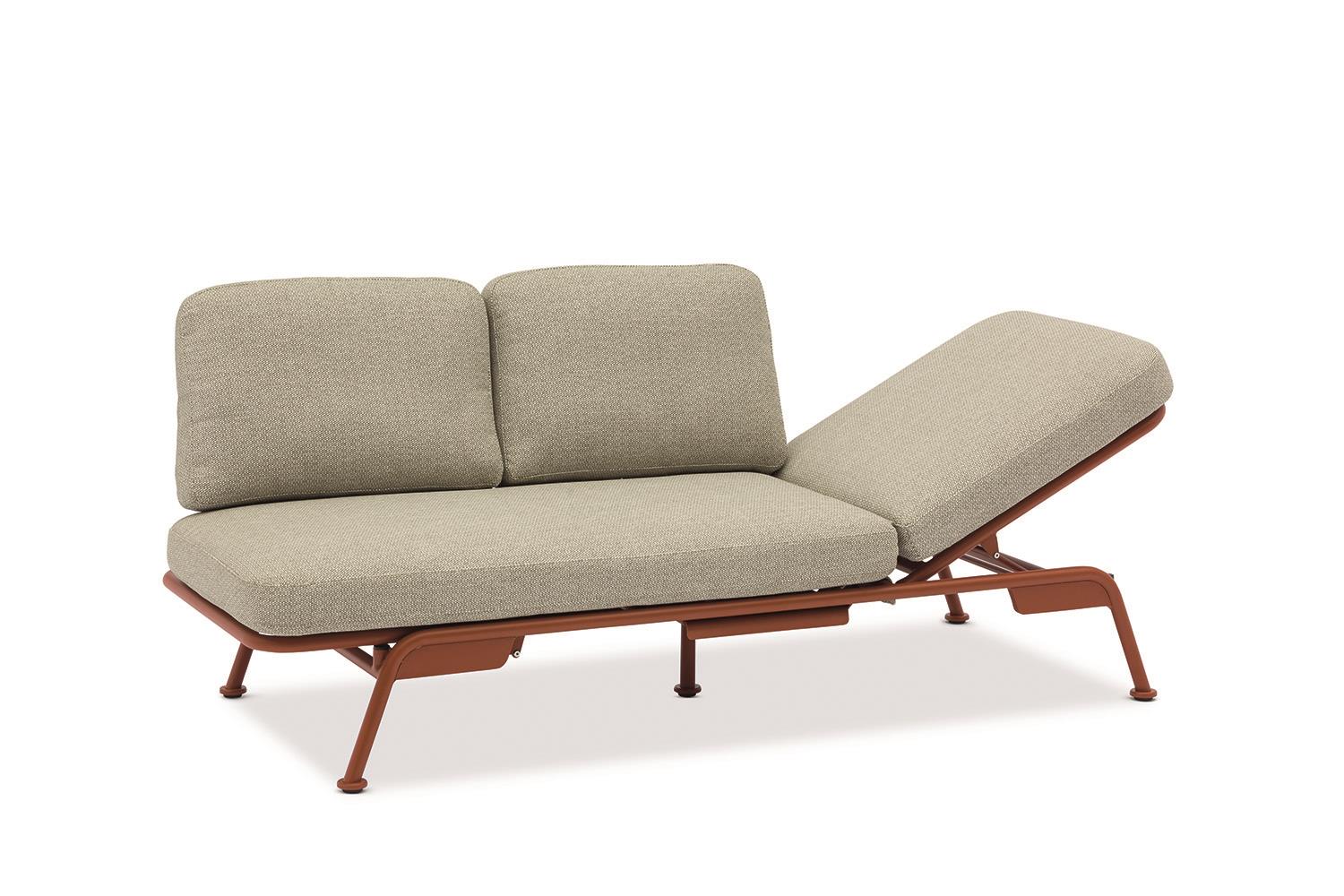 Sunrise Loungesofa Alu terracotta inkl Kissen und Schutzhülle