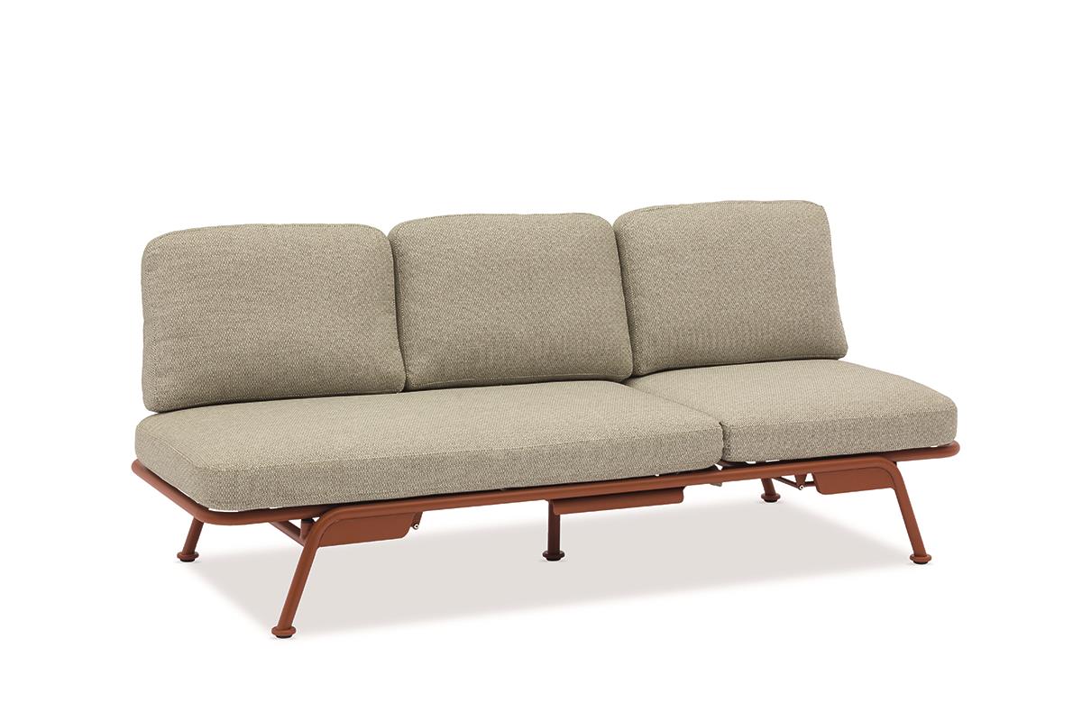Sunrise Loungesofa Alu terracotta inkl Kissen und Schutzhülle