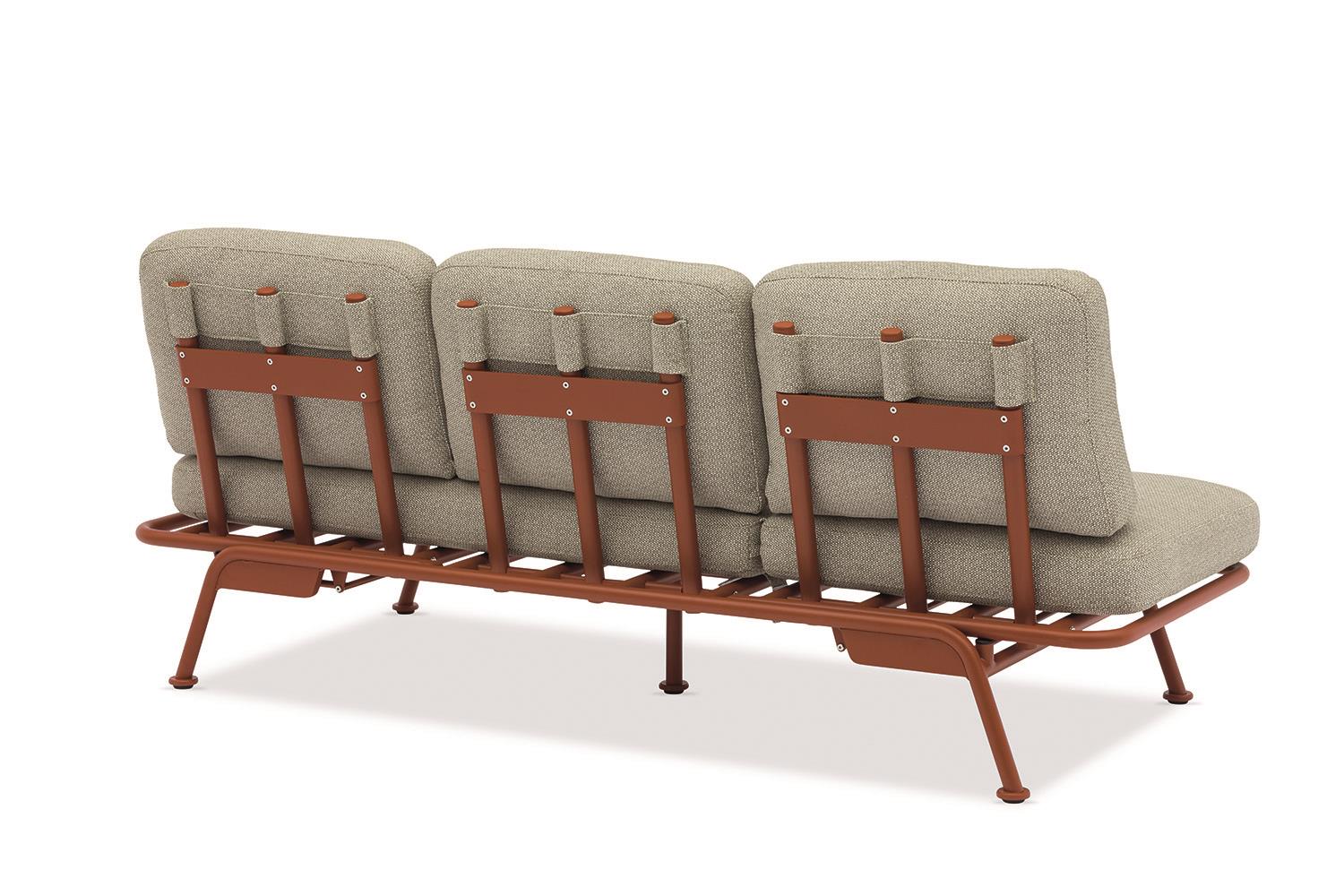 Sunrise Loungesofa Alu terracotta inkl Kissen und Schutzhülle