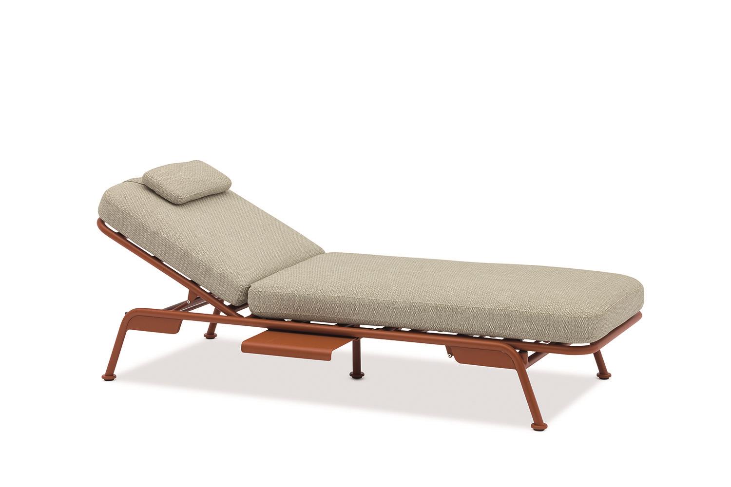 Sunrise Loungesofa Alu terracotta inkl Kissen und Schutzhülle