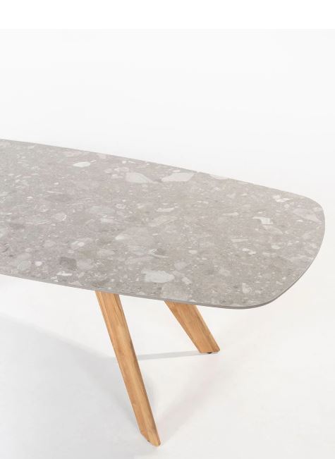Marocco Esstisch Teak ceramic terrazzo 240 x 103 cm