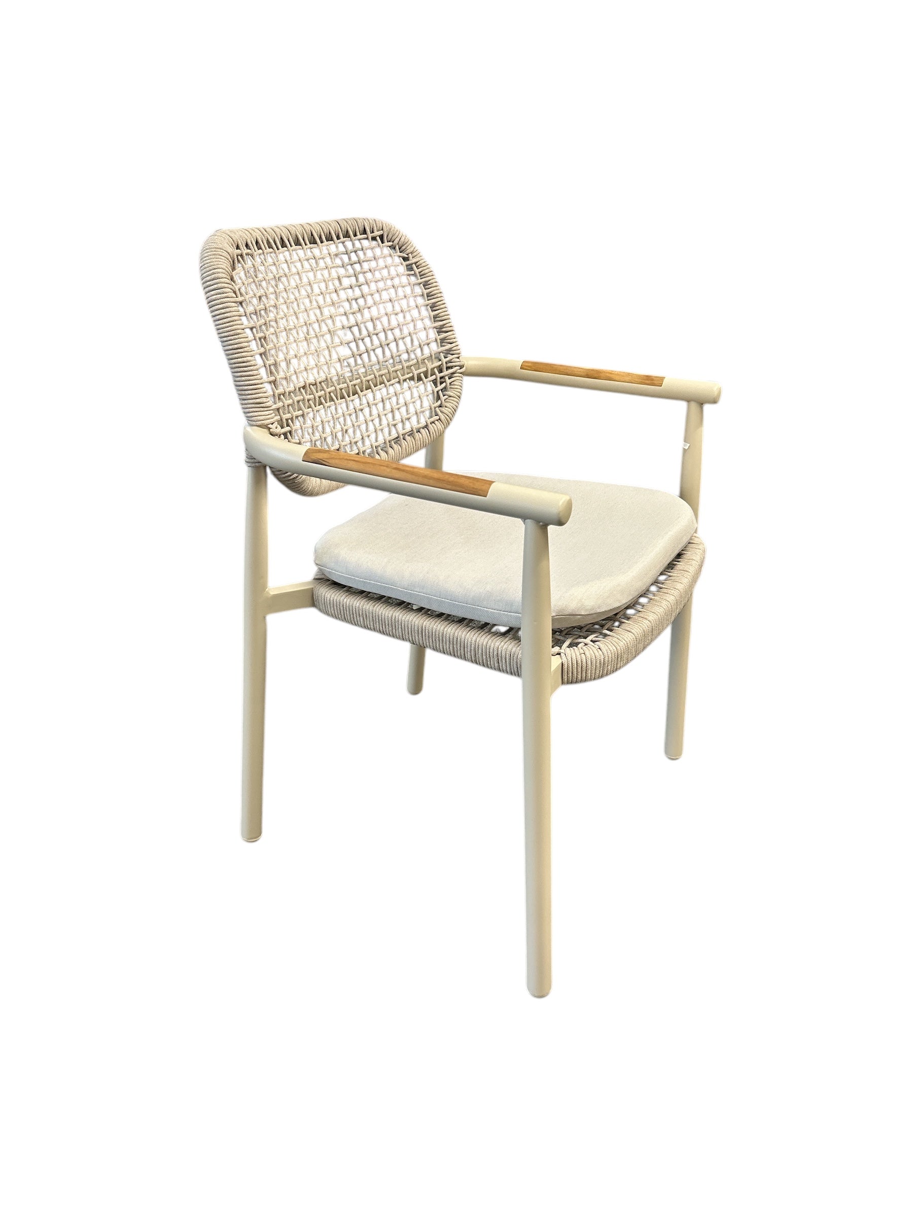 Sole Stapelsessel, Alu beige, Rope sand