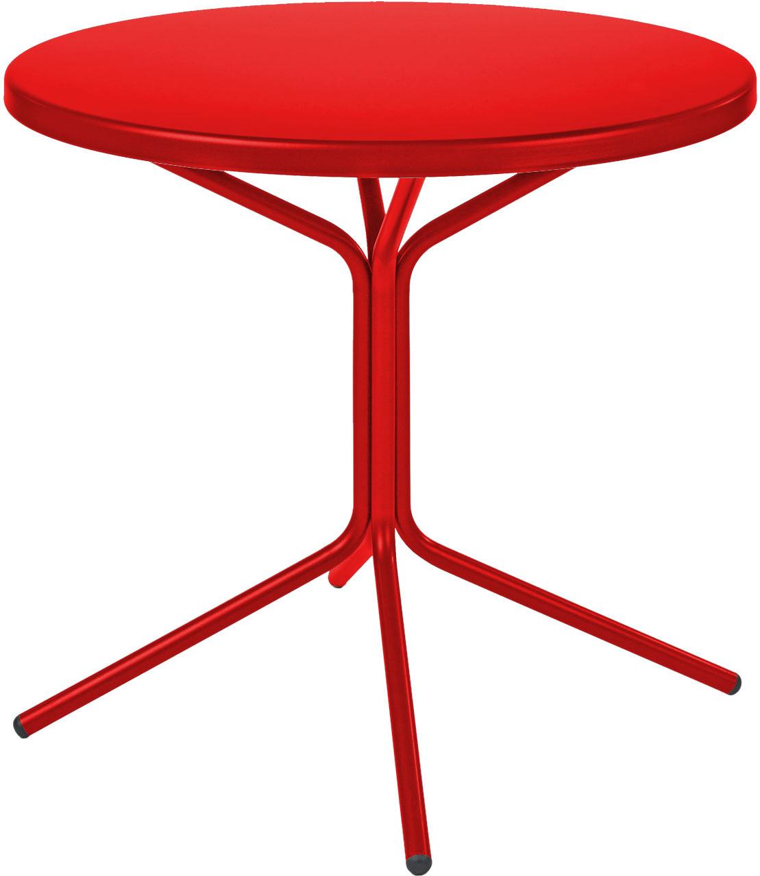 PIX Metall Beistelltisch Ø 60 cm mit Höhe 70 cm rot