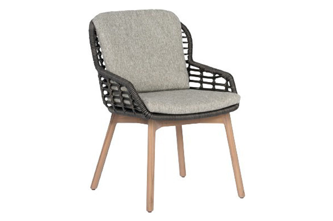 Como Sessel Hularo anthrazit mit Teak inkl. Kissen