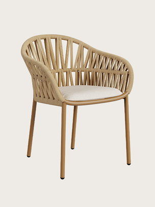 Nadia Sessel Teaklook Aluminium mit Rope camel