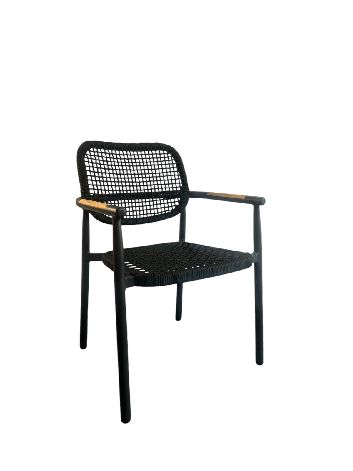 Sole Stapelsessel, Alu anthrazit, Rope carbon