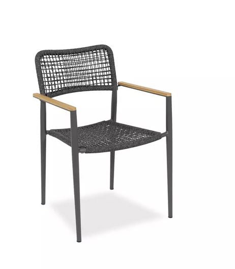 Padua Stapelsessel Rope grey, Alu anthrazit