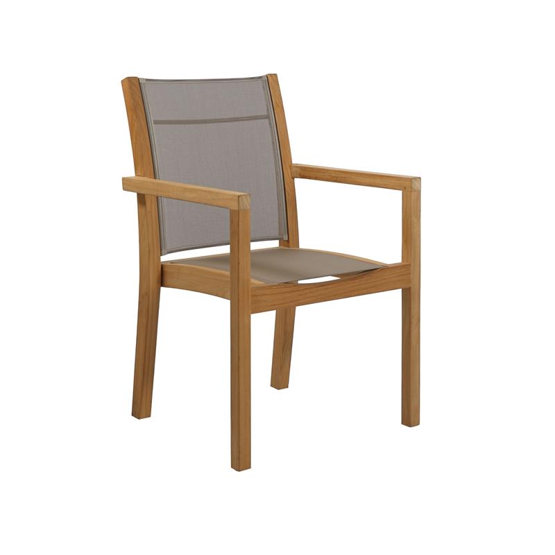 St.Tropez Stapelsessel Teakgestell, Baty taupe