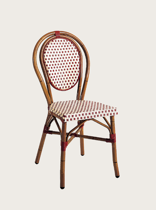 Pina Bistrostuhl Alu bamboo Geflecht ivory/bordeaux