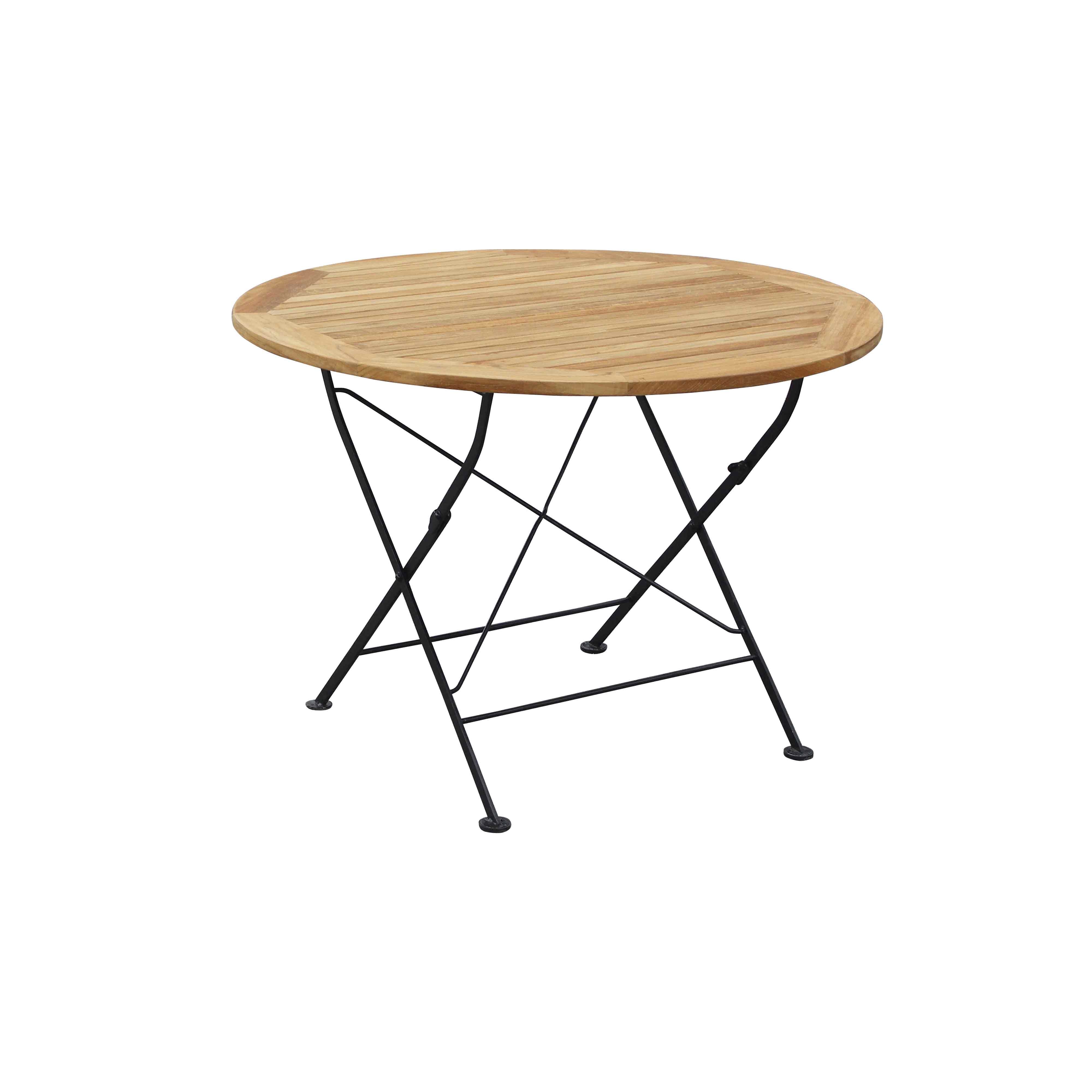 Venezia Klapptisch Eisen/Teakholz rund