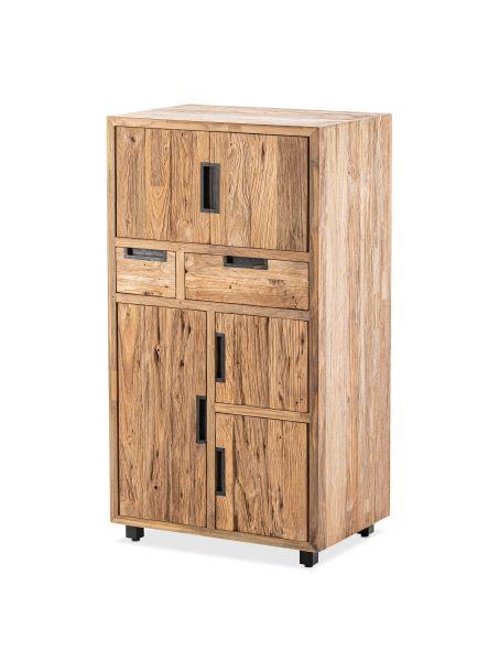 Verdin Schrank Teak recycelt 5 Türen, 2 Schübe 60 x 45 x 110 cm