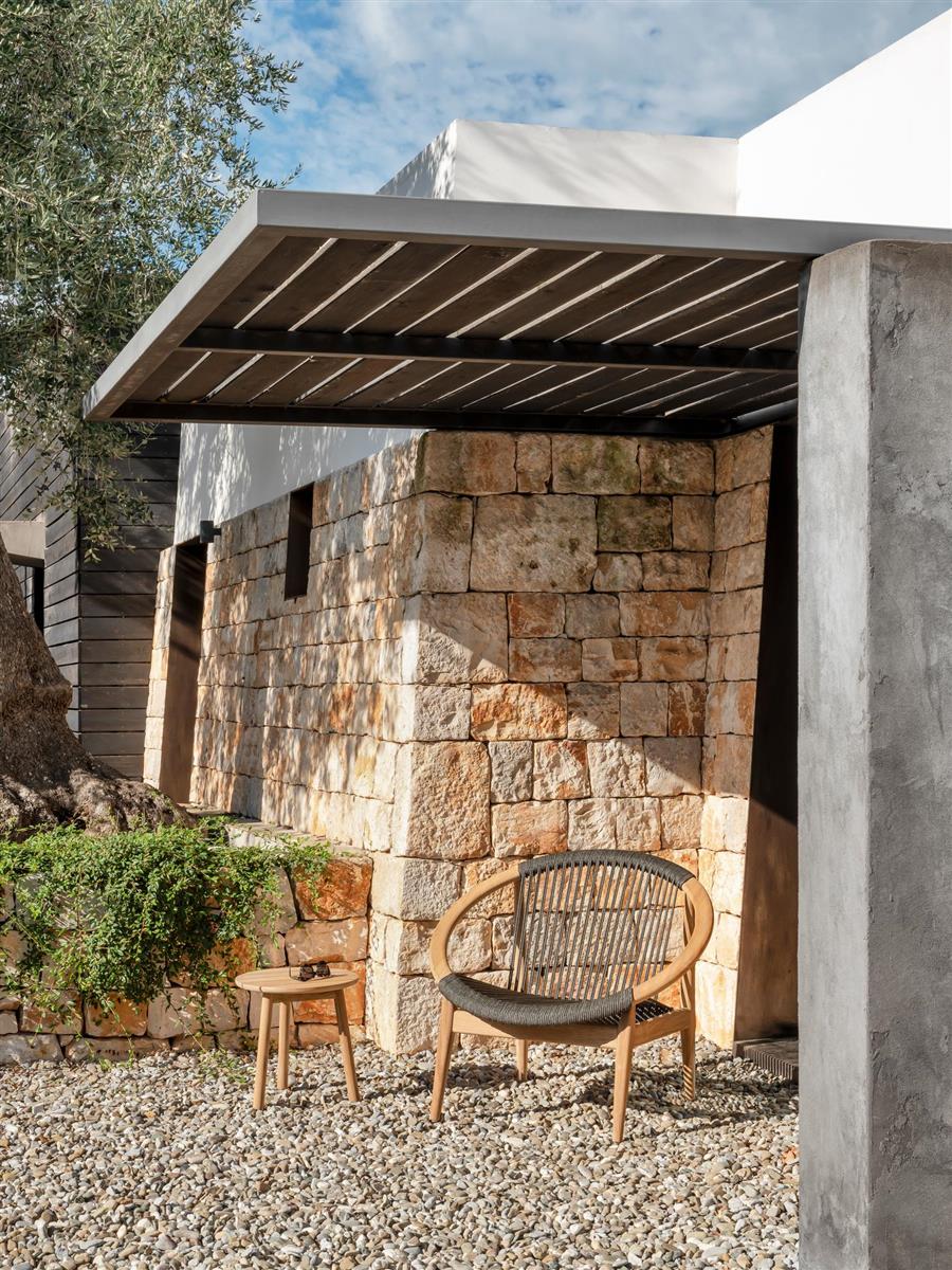 Frida Loungesessel Teak/Rope anthrazit