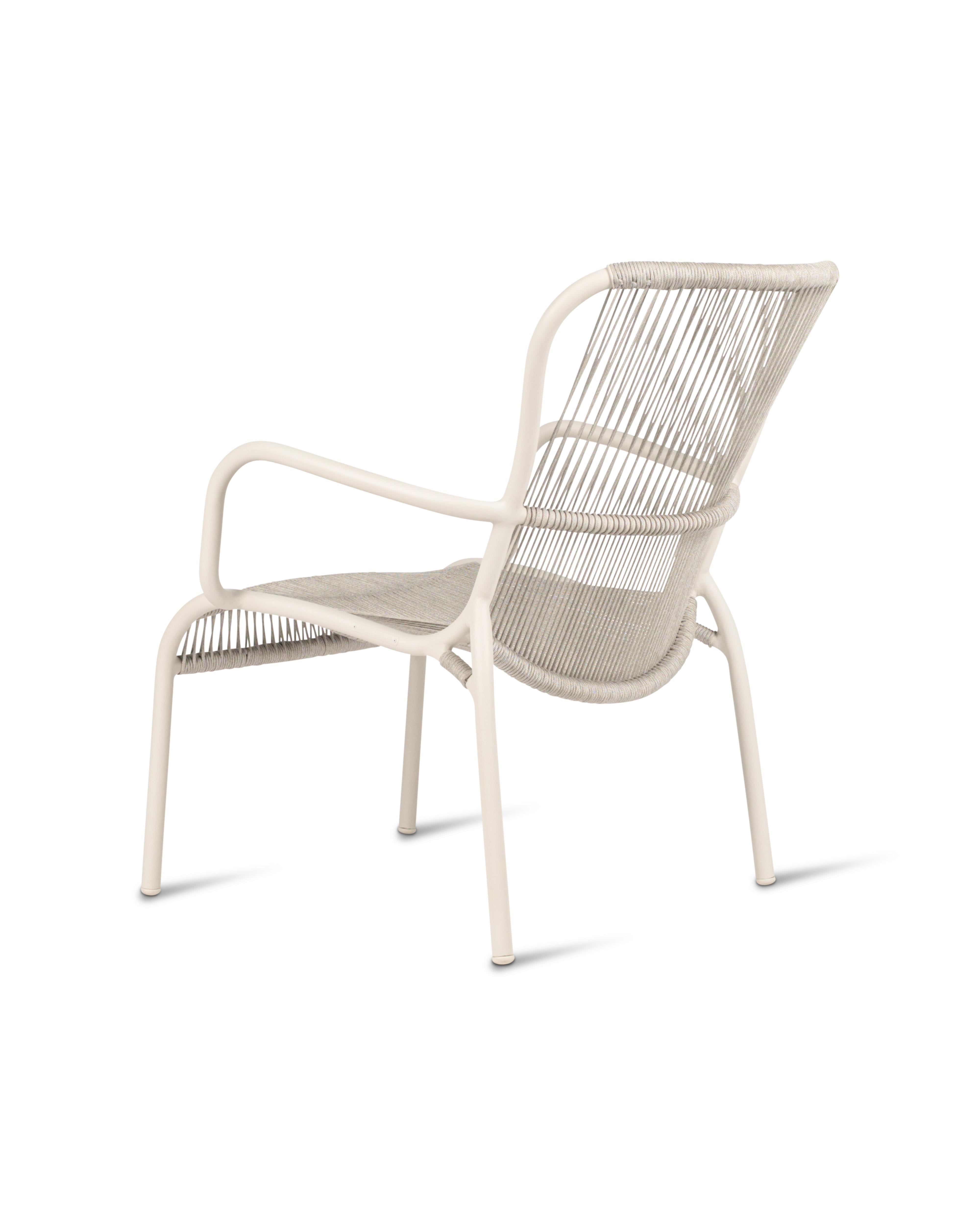 Loop Lounge Sessel Rope dune white