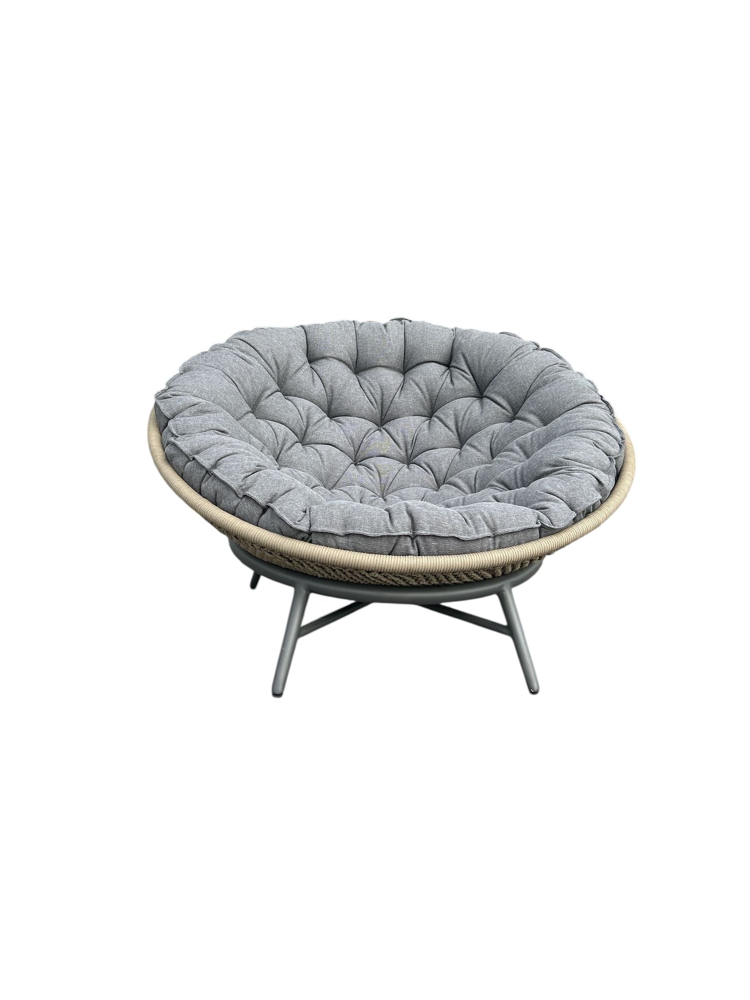 Shell Loungesessel Aluminium / Rope beige inkl. Kissen
