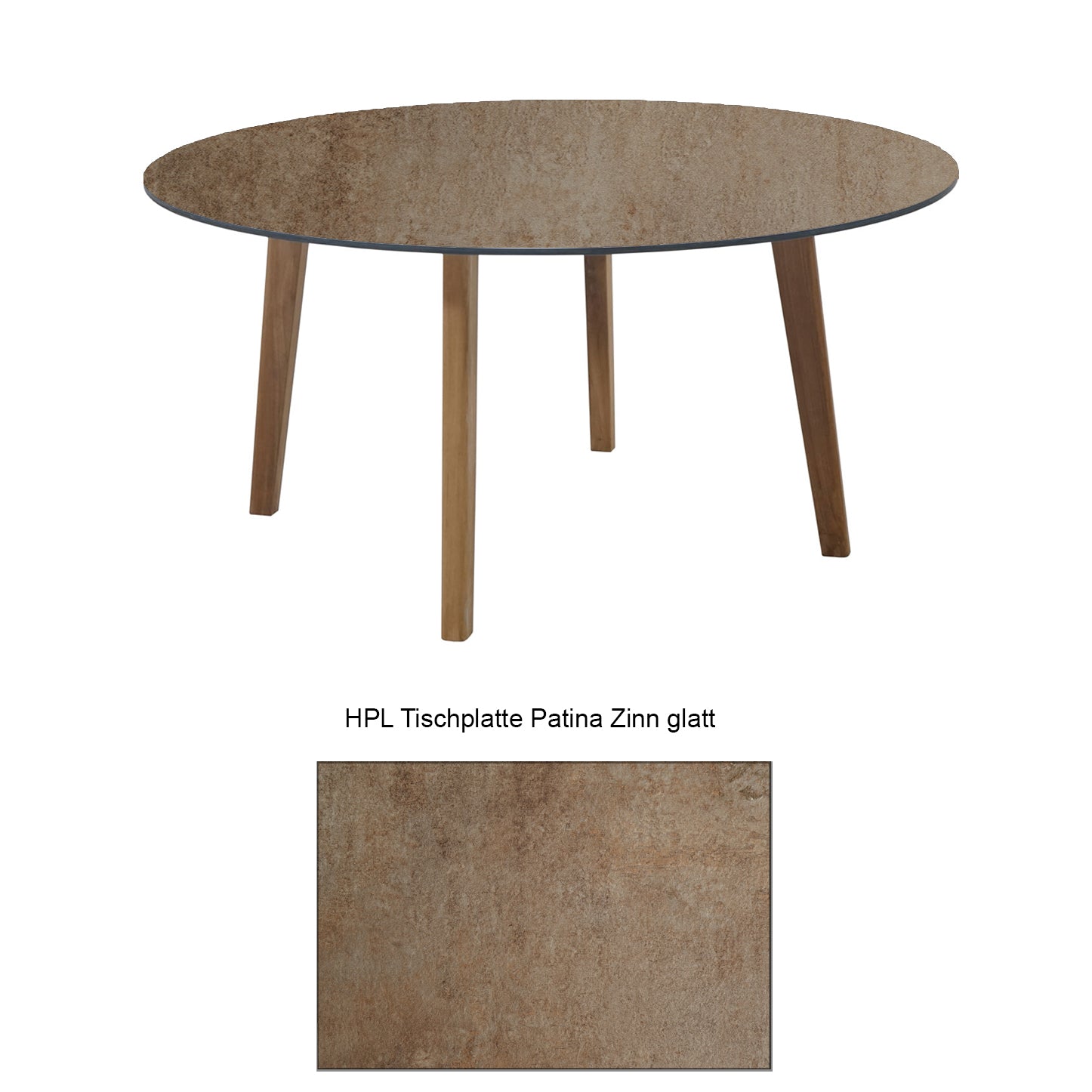 Baxter Esstisch rund mit HPL Tischplatte