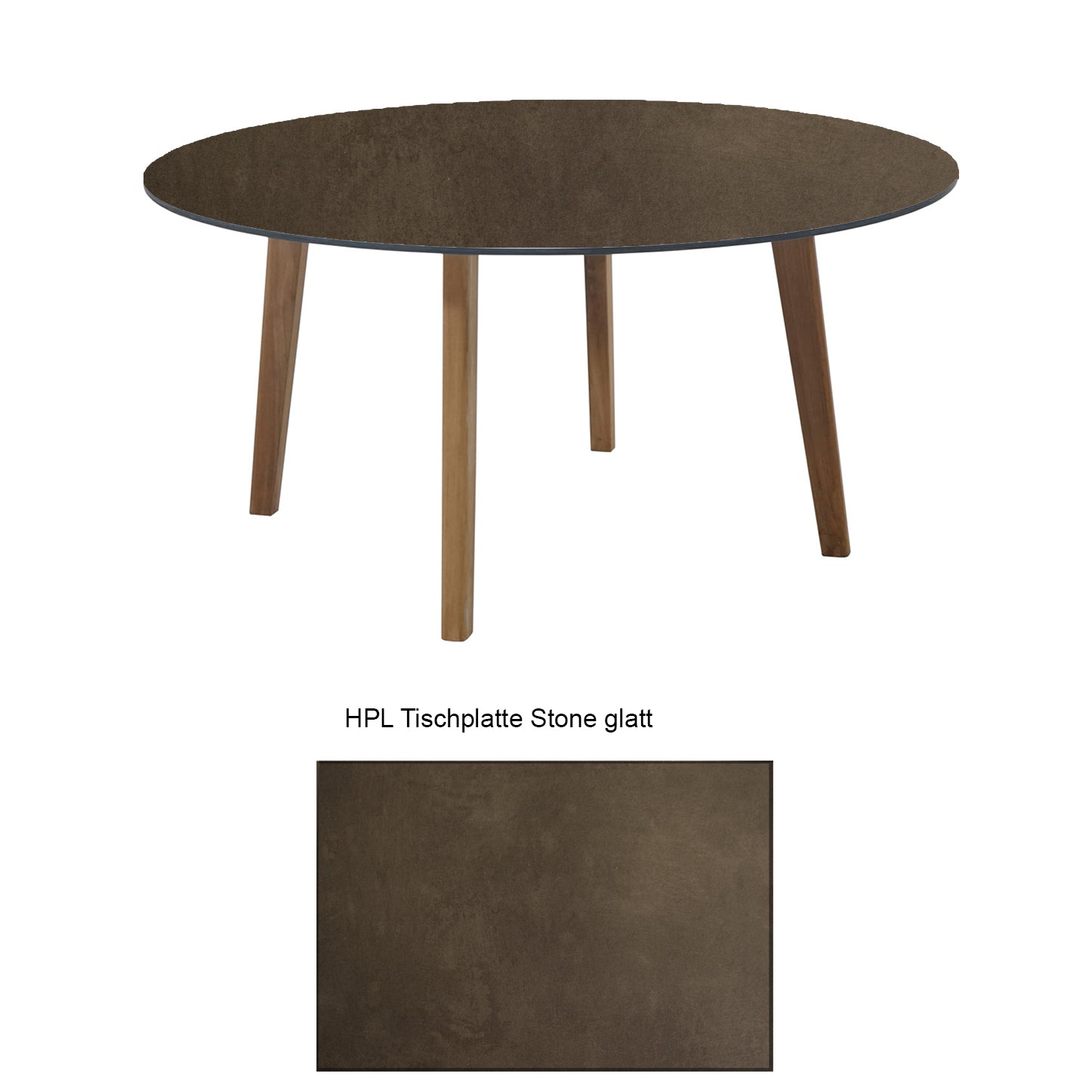 Baxter Esstisch rund mit HPL Tischplatte