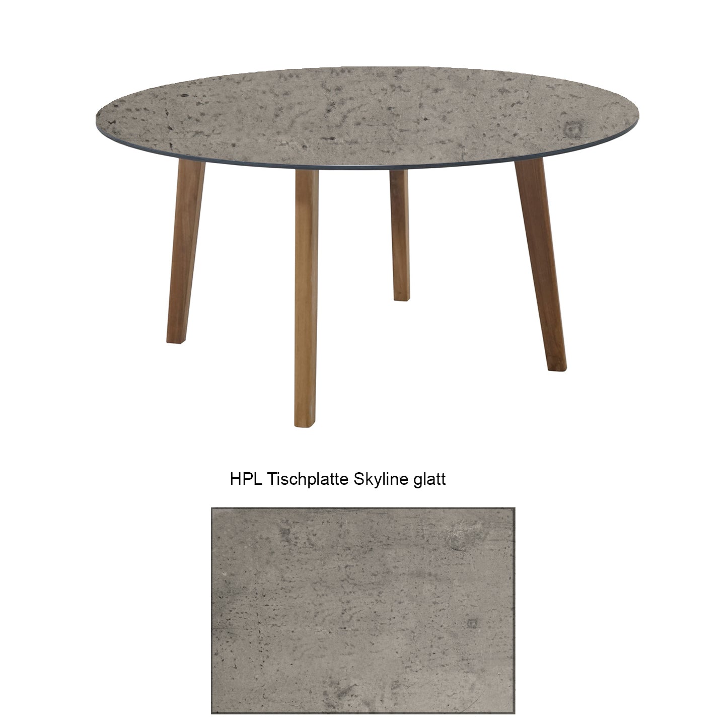 Baxter Esstisch rund mit HPL Tischplatte